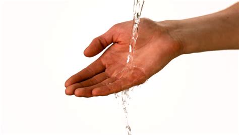 Water Pouring Over Female Hands In Slow Motion Stock Footage Video