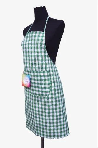 Cotton Checked Florina Waterproof Green Check Apron For Kitchen Size Large At Rs 225 In Mumbai