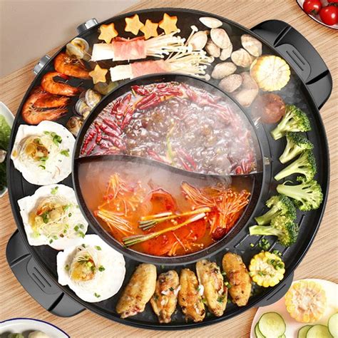 Yang Bbq Electric Grill Pan Con Hot Pot In Multifunzione