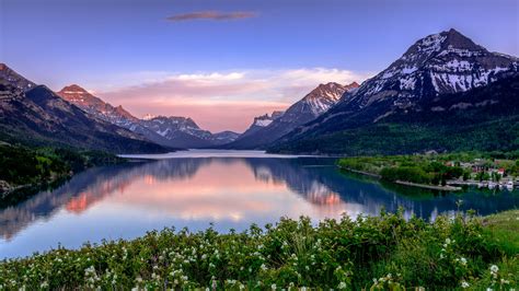 Mountains And Lake In Waterton Lakes National Park Canada