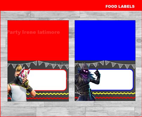 Fortnite Food Labels Printable Fortnite Food Tent Cards Fortnite