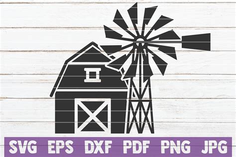 Dxf Farming Windmill Svg Clipart Image Svg  Pdf Cameo Silhouette