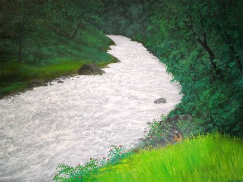 Raging River Painting By Priyadarshi Gautam Pixels