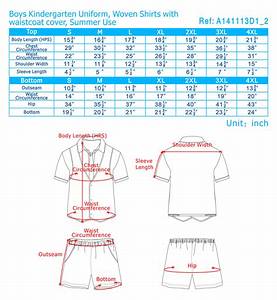 Kindergarten Uniforms Size Kids 39 School Uniforms Size Chart