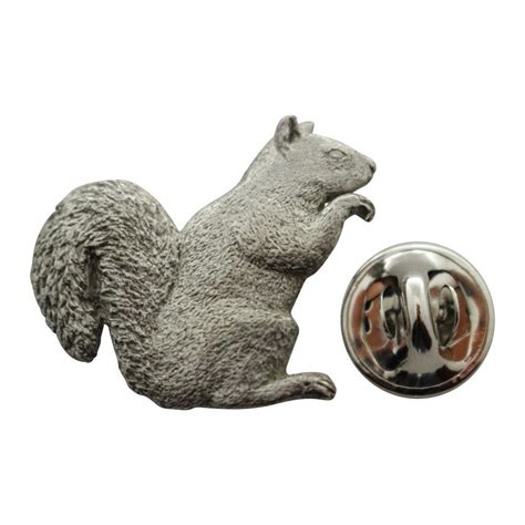 Squirrel Pin ~ Antiqued Pewter ~ Lapel Pin Antique Pewter Antiques