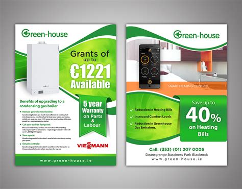 Elegant Modern Oil And Gas Flyer Design For Green House Renewable