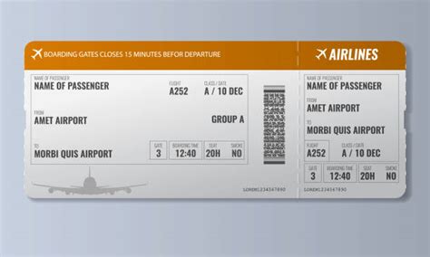 Fake Boarding Pass Template Illustrations Royalty Free Vector Graphics