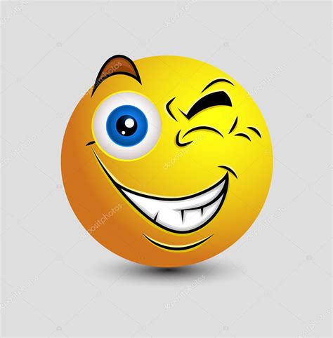 Naughty Eye Blink Emoticon Smiley — Stock Vector © Baavli 98038718