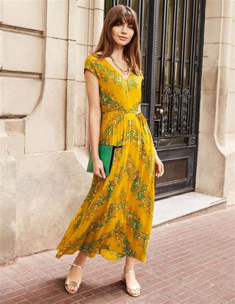 Fiona Midi Dress Tuscan Sun Garden Party Boden Womens Summer Dresses