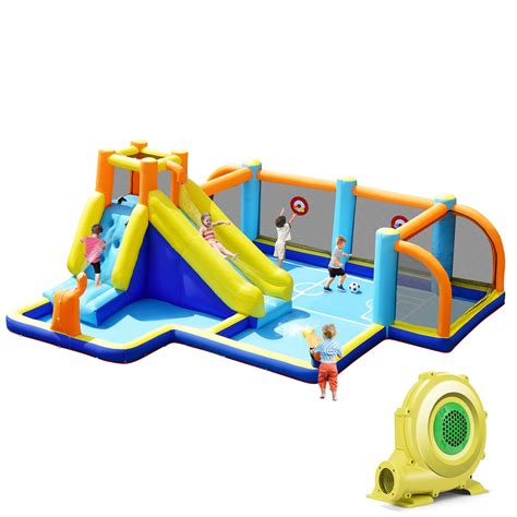 Gymax Inflatable Water Slide 7 In 1 Giant Kids Wet Dry Bounce House W