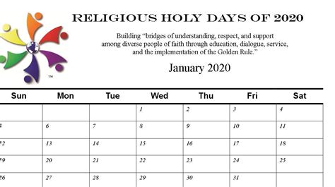 Holy Days Calendar Arizona Interfaith Movement