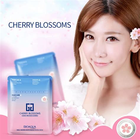 10pcs box cherry blossoms masks moisturizing hydrating facial mask ance treatment nourishing oil