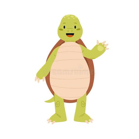 Turtle Cartoon Waving Hand Stock Illustration Illustration Of Standing