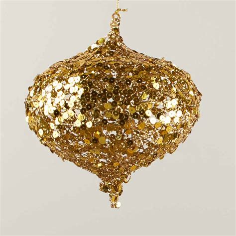 Large Gold Sequined Christmas Ornament Christmas Ornaments
