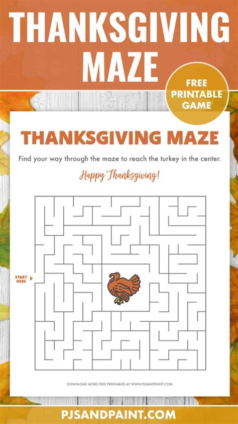 Free Printable Thanksgiving Maze Thanksgiving Games And Activities