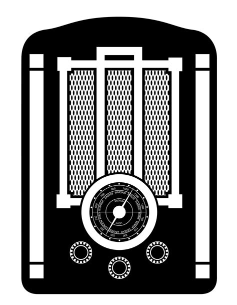 Radio Old Retro Vintage Icon Stock Vector Illustration Black Outline