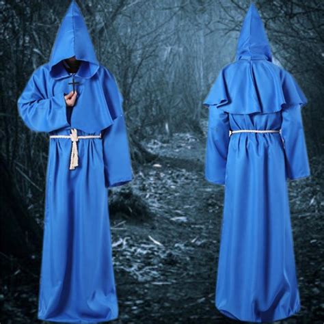 Hooded Monk Robe Medieval Robe Cultist Costume Priest Wizard Costume