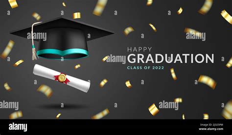 Graduation Greeting Vector Design Happy Graduation Text With