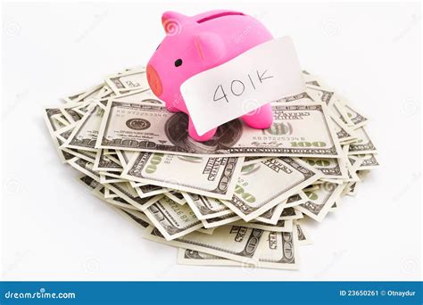 Piggy Bank 401k And Dollar Stock Image Image Of Pile 23650261