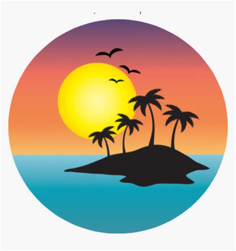 Transparent Sunset Clipart Png Palm Tree Sunset Clip Art Png