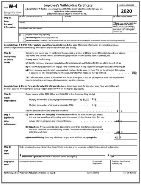 Printable Form W 4