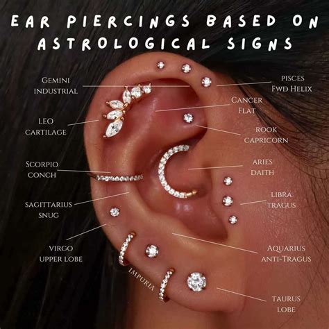 Ear Piercing Types Chart