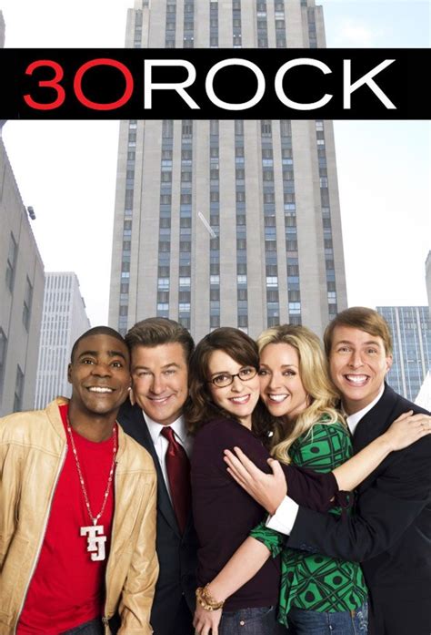 The Cast Of 30 Rock Standing In Front Of A Tall Building