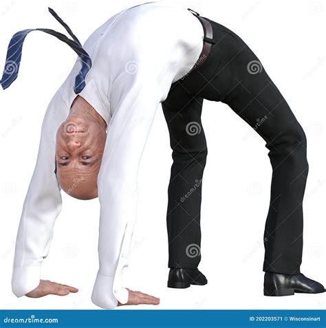 Businessman Bend Over Backwards Isolated Stock Image Illustration Of
