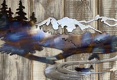 Metal Wall Art Metal Mountain Wall Art Metal Mountain Art Etsy