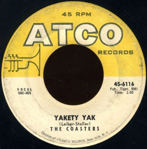 The Coasters - Yakety Yak (Atco Records 1958) | Classic album covers, Records, Vintage records