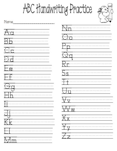 Handwriting Practice Worksheet Free Kindergarten English Practice
