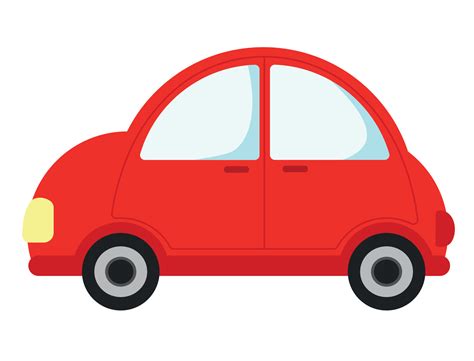 Flat Red Car Icon Clipart In Cartoon Graphic Vector Illustration Design Vector Art At
