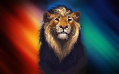 But there are so many amazing, and colorful animal wallpapers out there to choose from. lion, colorful, artist, artwork, digital art, hd, animals ...