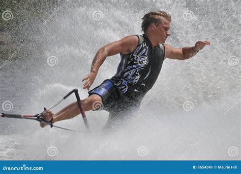 Barefoot Water Skier 07 Stock Image Image Of Wetsuit 8654341