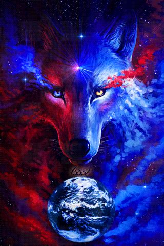 ¡el tema del teclado galaxy neon wolf hará que tu dispositivo se vea increíble! Хранитель | Wolf wallpaper, Fantasy wolf, Wolf artwork