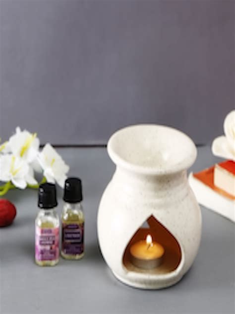 Buy Hosley White Ceramic Tea Light Oil Warmer With Essential Oil Burner