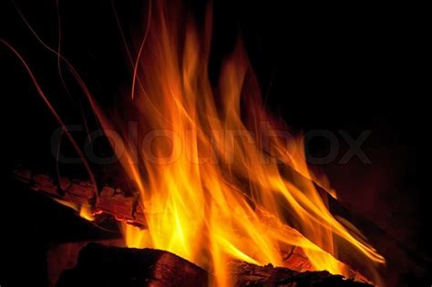 A Small Fire In The Fireplace To Smoke Stock Image Colourbox