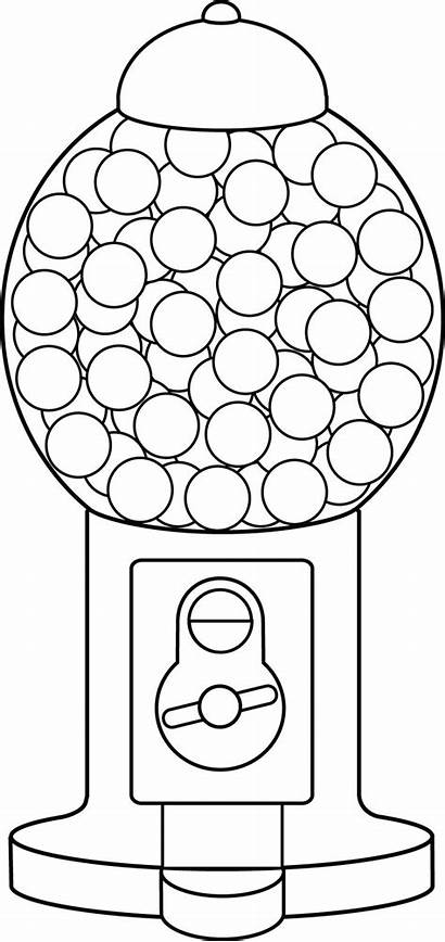 Coloring Pages Gumball Machine Gum Bubble Line