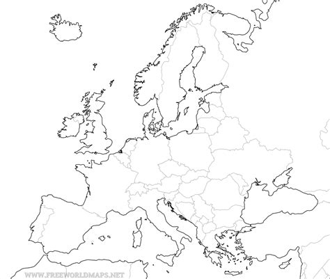 Blank Political Map Of Europe With Capitals