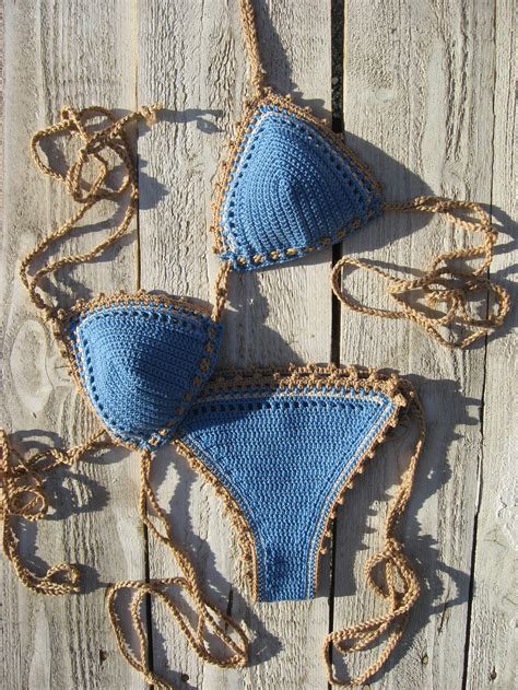 crochet bikini set in periwinkle bikini crochet swimwear crochet my xxx hot girl