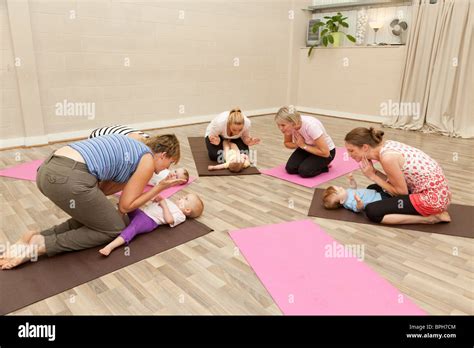 Mothers And Babies Yoga Exercise Class Stock Photo Alamy
