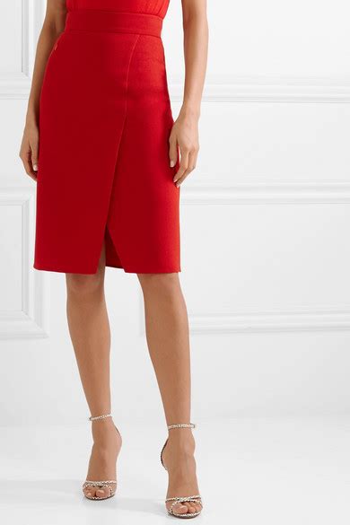 Akris Wrap Effect Wool Crepe Skirt 358 Net A Portercom Lookastic