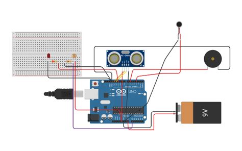 Circuit Design Blind Stick Buzzer Vibration Tinkercad