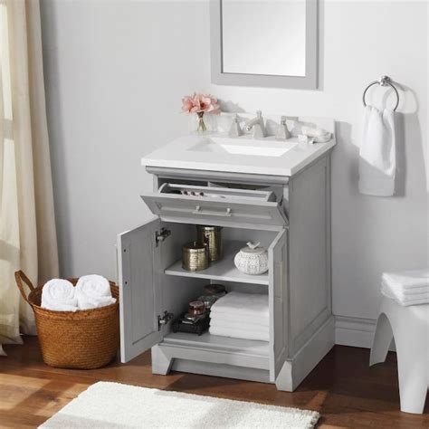 21 posts related to lowes bathroom vanity 30 inch. allen + roth Felix 24-in Vintage Gray Single Sink Bathroom ...