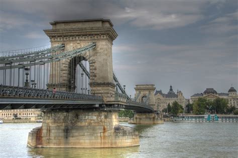 Travel Trip Journey Széchenyi Chain Bridge In Budapest Hungary