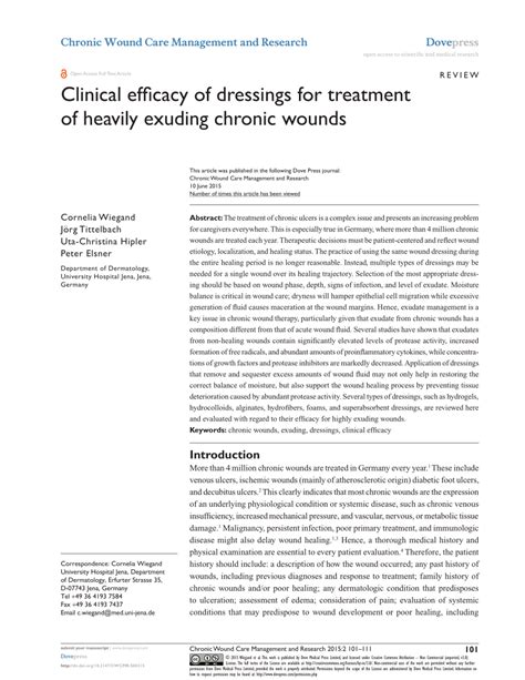 Pdf Clinical Efficacy Of Dressings For Treatment Of Heavily Exuding