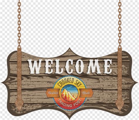 Wooden Sign Post Crooked Sky Trading Post Transparent Png 785x679