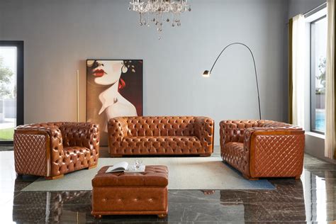 Top Grain Italian Leather Contemporary Sofa Set Phoenix Arizona Esf 415