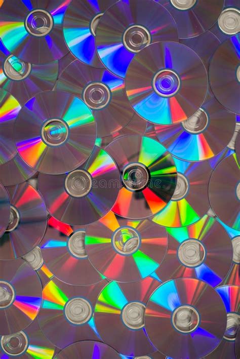 A Bunch Of Laid Flat Cds Or Dvds Stock Image Image Of Circle Audio 69747677