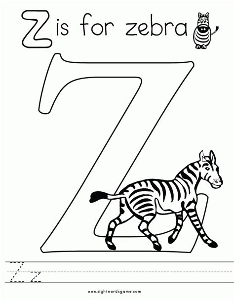 Letter Z Coloring Page And Writing Practice Worksheets Dorky Doodles